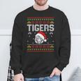 Tiger Wearing Santa Hat Xmas Party Ugly Christmas Tiger Sweatshirt Gifts for Old Men