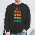 Wang Proud Family Retro Reunion Surname Sweatshirt Geschenke für alte Männer