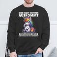 Wer Nicht Mit Mir Auskommt An Sich Arbeiten Unicorn Sweatshirt Geschenke für alte Männer