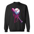 Baseball Bat For Boys Baseball Sprinkle Drip For Men Sweatshirt