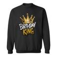 Birthday King With Crown Birthday Party Sweatshirt