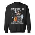 Damen Das Ist Was Ich Mache Ich Pet Cats Ich Spiele Gitarren & Ich Weiß Dinge Mit-Ausschnitt Sweatshirt