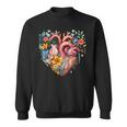 Herz Blumen Menschliches Organ Anatomie Liebe Sweatshirt