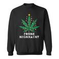 Merry Highnacht Christmas Hemp Leaf Word Game Sweatshirt