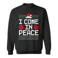 I Come In Peace Matching Couple Ugly Christmas Xmas Sweaters Sweatshirt