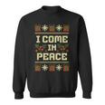 I Come In Peace Merry Christmas Xmas Couples Matching Ugly Sweatshirt