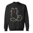 Santa Cat Tangled Up In Christmas Tree Lights Holiday Xmas Sweatshirt