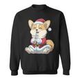 Santa Dog Boba Bubble Tea Christmas Corgi Lover Xmas Sweatshirt