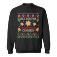 Will Run For Christmas Cookies Gingerbread Lover Ugly Xmas Sweatshirt