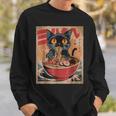 Cat Ramen Japanese Graphic Kawaii Cat Anime Sweatshirt Gifts for Him