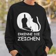 Erkenne Die Zeichen Wkekatze Schattenspiel Cats Sweatshirt Geschenke für Ihn