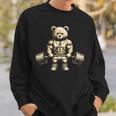 Teddy Bear Lifting Weights Gym Workout Animal Sweatshirt Gifts for Him
