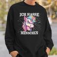 Unicorn Meme Based Ich Hasse Menschen Sweatshirt Geschenke für Ihn