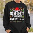 Most Likely To Watch Anime On Christmas Cool Anime Christmas Sweatshirt Gifts for Him