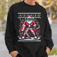 Merry Christmas Santa Hockey Goalie Ugly Christmas Sweater Sweatshirt Gifts for Him