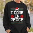 I Come In Peace Matching Couple Ugly Christmas Xmas Sweaters Sweatshirt Gifts for Him