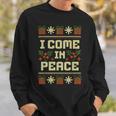 I Come In Peace Merry Christmas Xmas Couples Matching Ugly Sweatshirt Gifts for Him