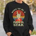 To Be Rockstar Heavy Metal Hand Hornintage Retro Born Sweatshirt Geschenke für Ihn