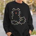 Santa Cat Tangled Up In Christmas Tree Lights Holiday Xmas Sweatshirt Gifts for Him