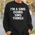 Sims Last Name Family Tree Birthday Reunion Idea Sweatshirt Geschenke für Ihn