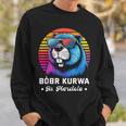 Synthwave Polish Bobr Meme Bober Kurwa Ja Pierdole Bòbr Sweatshirt Geschenke für Ihn