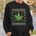 Ugly Christmas Frohe Highnachten Marihuana Weed Geschenk Sweatshirt Geschenke für Ihn