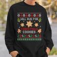 Will Run For Christmas Cookies Gingerbread Lover Ugly Xmas Sweatshirt Gifts for Him