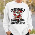 Geschenke Nur Zum Saufen Hier Bier Alkohol German Langu Sweatshirt Geschenke für Ihn