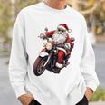 Santa Riding Motorcycle Bike Christmas Biker Xmas Sweatshirt Gifts for Him