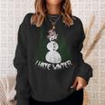 Creepy Snowman Happy About Cold Winter I Hate Winter Tank Top Sweatshirt Gifts for Her