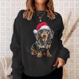 Dachshund Dog Santa Hat Christmas Light Sweatshirt Geschenke für Sie