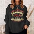 Damen Achtung Es Ist Ein Wolff Ding Nachname Namensschild Mit-Ausschnitt Sweatshirt Geschenke für Sie