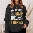 Damen Cliff Jump Mein Hobby Iston Dingen Zu Springen Klippenspringen Mit-Ausschnitt Sweatshirt Geschenke für Sie