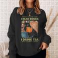 Damen Das Ist Was Ich Tue Ich Lese Bücher Ich Trinke Und Ich Weiß Dinge Mit-Ausschnitt Sweatshirt Geschenke für Sie