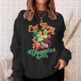 Eat Your Cute Veggies Kawaii Toddler Vegan Farmer Vegetable Sweatshirt Gifts for Her