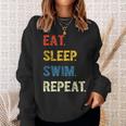 Eat Sleep Swim Repeat Schwimmer Schwimmen Sweatshirt Geschenke für Sie