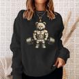 Teddy Bear Lifting Weights Gym Workout Animal Sweatshirt Gifts for Her