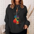 Guitar Music Instrument Motif Illustration Guitar Sweatshirt Gifts for Her