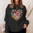 Herz Blumen Menschliches Organ Anatomie Liebe Sweatshirt Geschenke für Sie