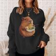 Kawaii Capybara Eating Ramen Noodles Anime Japanese Sweatshirt Gifts for Her