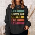 Keeben Martina Regelt Das Saying In Retro Colours Sweatshirt Geschenke für Sie