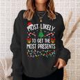 Most Likely To Get The Most Presents Family Christmas Sweatshirt Gifts for Her