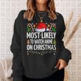Most Likely To Watch Anime On Christmas Cool Anime Christmas Sweatshirt Gifts for Her