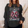 Merry Christmas Santa Hockey Goalie Ugly Christmas Sweater Sweatshirt Gifts for Her