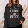 I Come In Peace I'm Peace Xmas Matching Couples Christmas Sweatshirt Gifts for Her