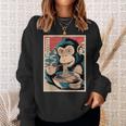 Ramen Japanese Kawaii Monkey Graphic Anime Sweatshirt Gifts for Her