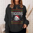 Tiger Wearing Santa Hat Xmas Party Ugly Christmas Tiger Sweatshirt Gifts for Her