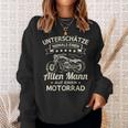 Unterschätze Niemals Einen Old Mann Auf Einem Motorrad Sweatshirt Geschenke für Sie