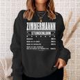 Zimmermann Stundenlohn Zimmermeister Gehalt Carpenter Saying Sweatshirt Geschenke für Sie