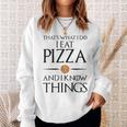 Pizza Das Ist Was Ich Essen Und Weiß Dinge German Gray Sweatshirt Geschenke für Sie